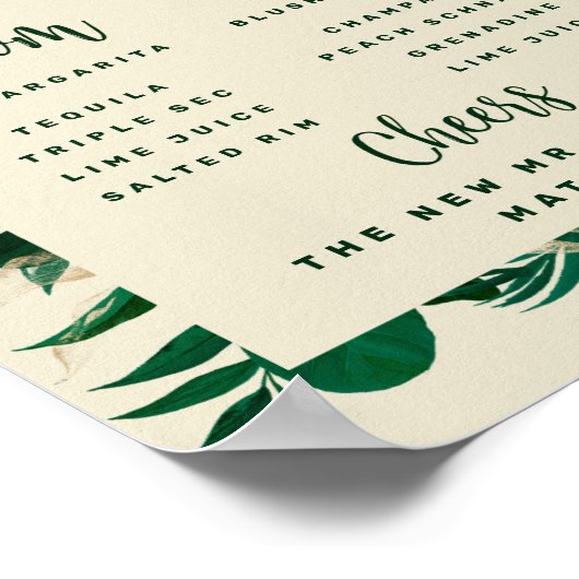 トロピカル・フォリアジ シグネチャー・カクテルバー メニューサイン ポスター (角)