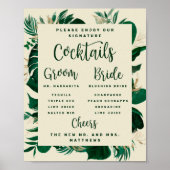 トロピカル・フォリアジ シグネチャー・カクテルバー メニューサイン ポスター (正面)