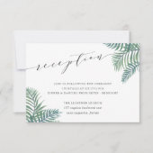 トロピカル フォリアージ ウェディング レセプション カード (正面)