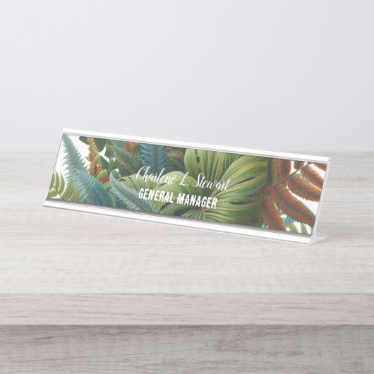 トロピカル フォリアージ デスク ネーム プレート デスクネームプレート (正面)
