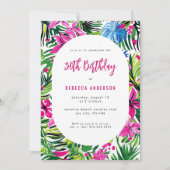 トロピカル・フォリアージ・ハワイ・ルアウ 30歳の誕生日パーティー 招待状 (正面)