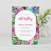 トロピカル・フォリアージ・ハワイ・ルアウ 30歳の誕生日パーティー 招待状 (スタンド正面)