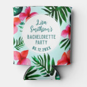 トロピカル フォリアージ 水彩 カスタム ブライズメイドパーティー 缶クーラー (正面)