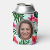 トロピカル フォリアージ 水彩 カスタム ブライズメイドパーティー 缶クーラー (缶裏面)