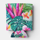 トロピカル フォリアージ 水彩 カスタム ブライズメイドパーティー 缶クーラー (裏面)