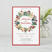 トロピカル フォレスト ワイルド ウィンター オレンジ フラワー ウェディング 招待状 (スタンド正面)