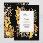 トロピカル フラギパニ フラワー ウェディング 招待状 (正面/裏面)