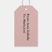 トロピカル フラミンゴのキンセアニエラ、カスタム ギフトタグ (裏面)