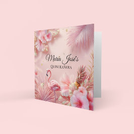 トロピカル フラミンゴのキンセアニエラ、カスタム 招待状