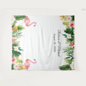 トロピカル フラミンゴ ウェディング フォトブース 背景 タペストリー (正面(横))