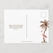 トロピカル フラミンゴ バースデー パーティー 招待状 (裏面)