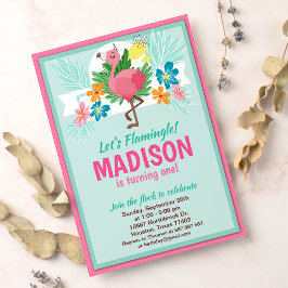 トロピカル フラミンゴ バースデー パーティー 招待状