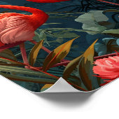 トロピカル フラミンゴ パラダイス: ヴィンテージ ポスター (角)