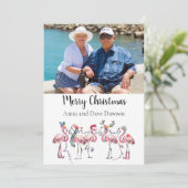 トロピカル フラミンゴ フォト クリスマス カード (スタンド正面)