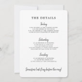 トロピカル フラミンゴ ブライズメイド ウィークエンドの予定 招待状 (裏面)