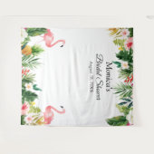 トロピカル フラミンゴ ブライダル シャワー フォト バックドロップ タペストリー (正面(横))