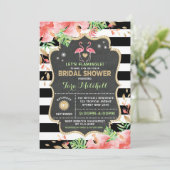 トロピカル フラミンゴ ブライダル シャワー ルアウ インビテーション (スタンド正面)