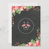 トロピカル フラミンゴ ブライダル シャワー ルアウ インビテーション (裏面)