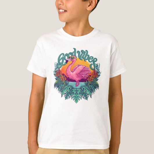 トロピカル フラミンゴ Tシャツ (正面)