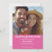 トロピカル フラワーのビーチ＆デスティネーション ウェディング セーブザデート (裏面)