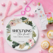 トロピカル フラワーの彼女は結婚する ブライダル シャワー ペーパープレート (パーティー)