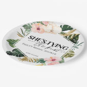 トロピカル フラワーの彼女は結婚する ブライダル シャワー ペーパープレート (アングル)