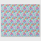 トロピカル フラワーズ アンド リーブス ラッピングペーパー (フラット)