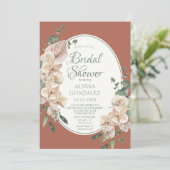 トロピカル フラワーズ ウォーターカラー ブライダル シャワー 招待状 (スタンド正面)