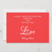 トロピカル フラワーズ ハート 私と結婚してくれますか？ 招待状 (裏面)