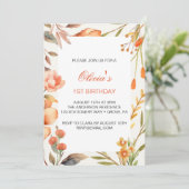 トロピカル フラワーズ ファースト バースデー 招待状 (スタンド正面)