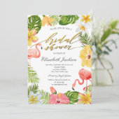 トロピカル フラワーズ リーブス ピンク フレミンゴ 招待状 (スタンド正面)