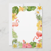 トロピカル フラワーズ リーブス ピンク フレミンゴ 招待状 (裏面)