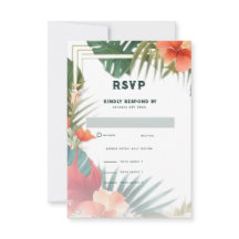 トロピカル フラワーズ 水彩 デスティネーション ウェディング