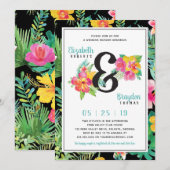 トロピカル フラワー ウェディング シャワー 招待状 (正面/裏面)