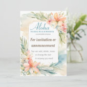 トロピカル フラワー ビーチ  招待状 テンプレート (スタンド正面)