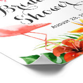 トロピカル フラワー フラミンゴ ルアウ ブライダル シャワー サイン (角)