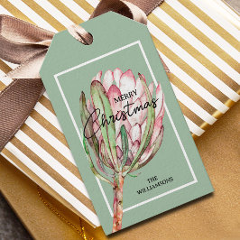 トロピカル フラワー メリー クリスマス ギフトタグ