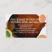 トロピカル・フルーツのシェフのケイタリングビジネスカード 名刺 (裏面)