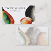 トロピカル・フルーツのパパイヤのシェフのケイタリングビジネスカード 名刺 (正面/裏面)