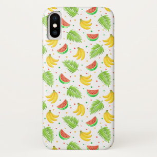 トロピカル・フルーツの水玉模様パターン iPhone X ケース