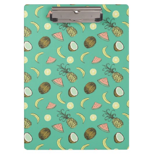 トロピカル・フルーツの落書きパターン クリップボード (正面)