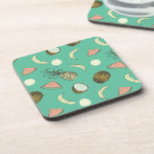 トロピカル・フルーツの落書きパターン コースター (左側)