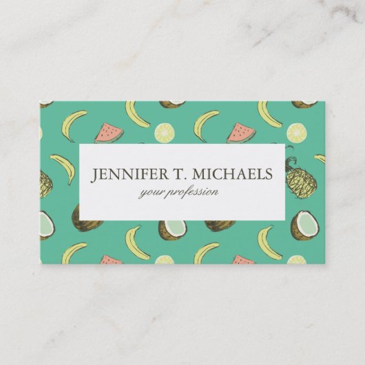 トロピカル・フルーツの落書きパターン 名刺 (正面)