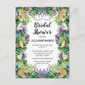 トロピカル・フルーツ|の緑の草木の夏のブライダルシャワー インビテーションポストカード (正面)