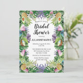 トロピカル・フルーツ|の緑の草木の夏のブライダルシャワー 招待状 (スタンド正面)