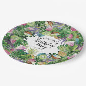 トロピカル・フルーツ|の緑の草木の夏の誕生会 ペーパープレート (アングル)