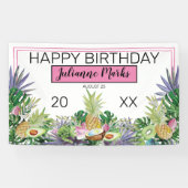 トロピカル・フルーツ|の緑の草木の夏の誕生会 横断幕 (横)