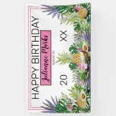 トロピカル・フルーツ|の緑の草木の夏の誕生会 横断幕 (縦)