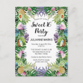 トロピカル・フルーツ|の緑の草木の夏菓子16のパーティー インビテーションポストカード (正面)