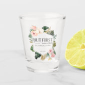 トロピカル フローラル でもまずはミモザ ブライダルシャワー ショットグラス (正面)